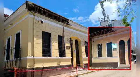 Lluvias en Piura provocan caída de cornisa del museo del BCR en plena zona céntrica