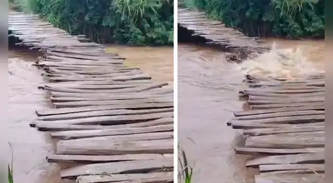Incremento del caudal de los ríos Zaña y La Leche arrasa con puentes artesanales en Lambayeque