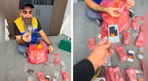 Comerciante en Líbia recibe un envío de celulares 16 años después de haberlos pedido: "Son reliquias"