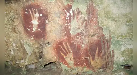 La huella de una mano descubierta en una cueva en Indonesia se convertiría en el arte rupestre más antiguo del mundo