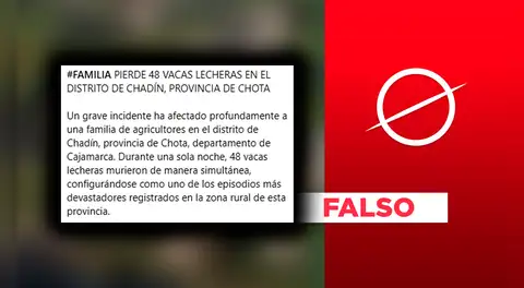 Noticia de mortandad de 48 vacas lecheras en Cajamarca es falsa: SENASA lo confirma