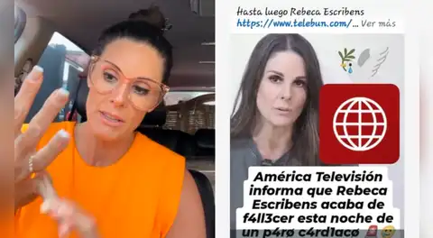 Rebeca Escribens se pronuncia tras difundirse falsa noticia de su muerte paro cardíaco: “Solo ando de parranda”