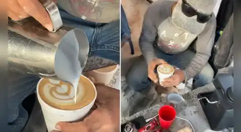 Obrero se vuelve viral al preparar café como barista profesional y desata reacciones: “Gana más”