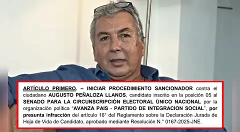 JEE inicia proceso sancionador contra Augusto Peñaloza, 'Tío Rockefeller', por omitir sentencia en su hoja de vida