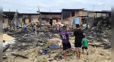 Trece viviendas terminan afectadas tras incendio de grandes proporciones en Piura
