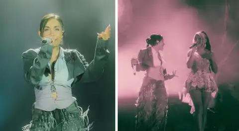 María Becerra sorprende a fans en aniversario de Corazón Serrano con estreno musical: interpretó su nueva canción junto a Briela Cirilo