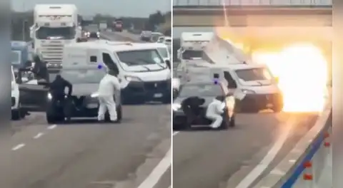 Asaltan un furgón blindado con explosivos en Italia y provocan grave tiroteo: operación dejó 2 detenidos