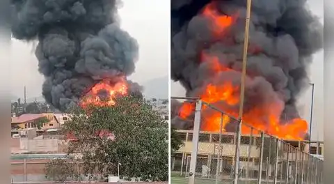 Enorme incendio en Huachipa: más de 20 unidades de Bomberos combatieron fuego en almacén