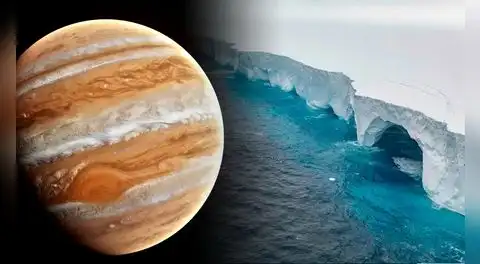 La Antártida puede estar cubierta por hielo de hasta 4 km de espesor, pero no se compara con lo que hay cerca de Júpiter