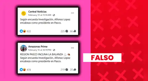 López Chau NO lidera intención de voto en Pasco: se trata de un sondeo de opinión y no de una encuesta avalada por el JNE