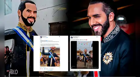 Nayib Bukele comparte en su cuenta de X la imagen de su muñeco gigante en carnaval de Cajamarca