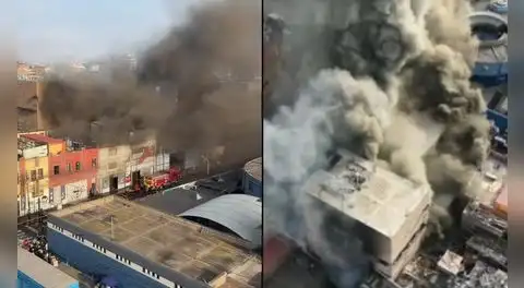 Feroz incendio cerca del Hospital Guillermo Almenara en La Victoria moviliza más de 10 unidades de bomberos