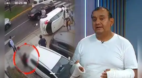 Chofer atropella a hombre que iba por la vereda en Jesús María y termina volcado al chocar con otro auto