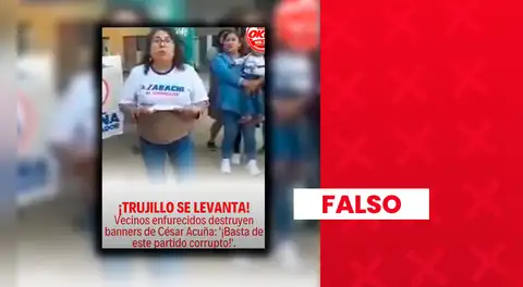 Ciudadanos de Trujillo sí rompieron propaganda política de Alianza Para el Progreso, pero video no es actual: sucedió en el 2022