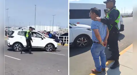 Sujeto embiste a fiscalizador de la ATU y un policía para evitar ser intervenido en el aeropuerto Jorge Chávez