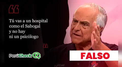Es falso que en el Hospital Nacional Alberto Sabogal Sologuren no haya ni un psicólogo, como indicó el candidato Francisco Diez-Canseco
