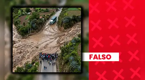 Es falso que carretera en Huánuco haya sido bloqueada por huaico: imagen fue generada con inteligencia artificial