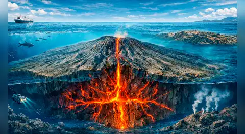 Un coloso dormido bajo el océano: el supervolcán submarino que mide casi 5.000 metros y supera 9 veces el tamaño de Lima