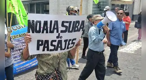 Arequipa: protestan contra alza del pasaje en el transporte urbano
