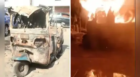 Incendian dos mototaxis en Villa El Salvador: fuego alcanzó una vivienda y dejó herida a una joven