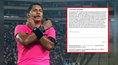 Informe del árbitro Michael Espinoza señala actos racistas de hinchas de Universitario contra Ángelo Campos: "Pude escucharlo yo mismo"
