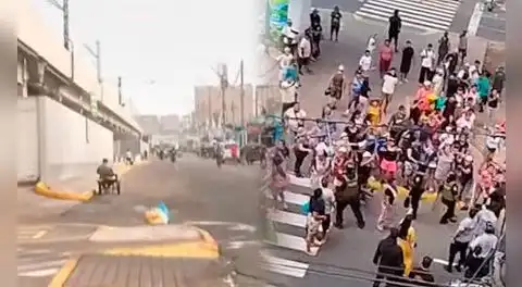 Ambulantes de Gamarra intentaron tomar av. Aviación tras desalojo: cierran vías alrededor de emporio comercial