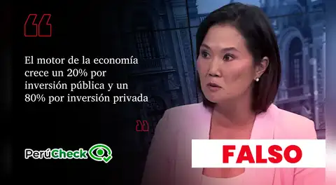 Keiko Fujimori dijo que la inversión privada es el 80% del motor de la economía, pero es falso