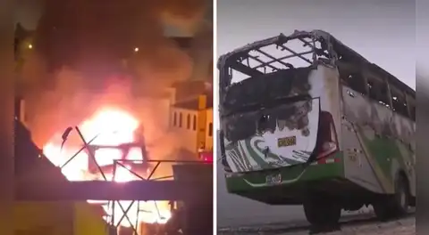 Se incendian dos buses interprovinciales en Comas: autoridades no descartan posible extorsión