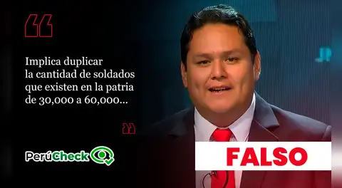 El Perú no tiene 30,000 soldados, como dijo el candidato presidencial Enrique Valderrama