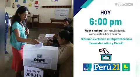 Elecciones 2026: IPSOS anuncia que el flash electoral a boca de urna será a las 6 de la tarde