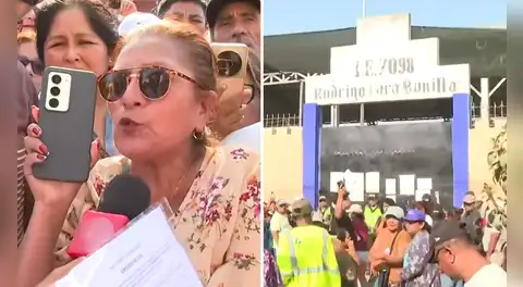 Ciudadanos en Lurín denuncian paralización del sufragio debido a que el material electoral no llegó al local: "Queremos votar"