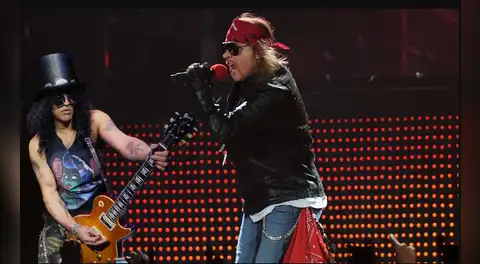 Slash agredió accidentalmente a Axl Rose en el rostro durante concierto de Guns and Roses en Brasil
