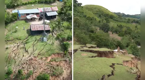 Falla geológica provoca hundimientos de terrenos y pone en riesgo a viviendas en El Dorado, San Martín