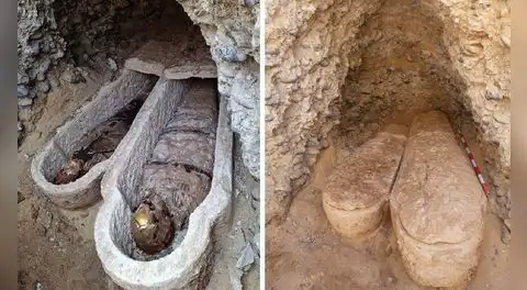 Arqueólogos descubren en Egipto momia romana con papiro de La Ilíada de Homero y lenguas de oro en tumba antigua