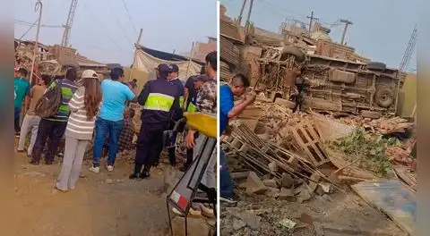 Combi se despista e impacta contra vivienda en Jicamarca: accidente deja una mujer fallecida y escolares heridos