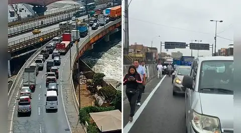 Intenso tráfico en Vía Evitamiento deja varados a buses de transporte público y pasajeros deciden caminar