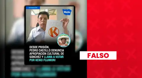 Es falso que Pedro Castillo haya pedido votar por Keiko Fujimori desde prisión: imagen fue editada
