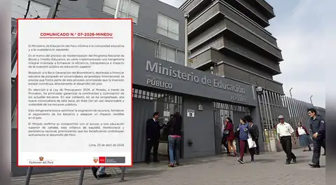 Minedu confirma que no se harán nuevas convocatorias para Beca Generación del Bicentenario tras denuncias de estudiantes
