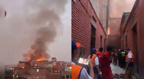 Incendio de código 3 en el Cercado de Lima consume almacén y genera intensa emergencia