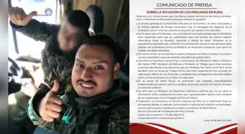 Cancillería pide información a Rusia sobre situación de peruanos: tomarán acciones por denuncias de trata de personas