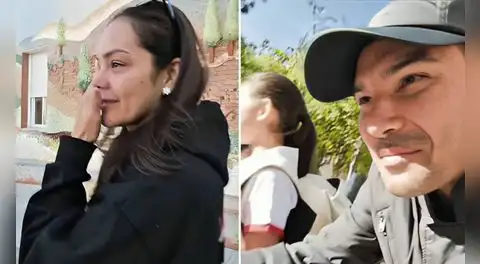 Karen Schwarz llora al dejar a sus hijas en su primer día de clases en España y Ezio Oliva se sincera: "Ha sido un proceso duro"