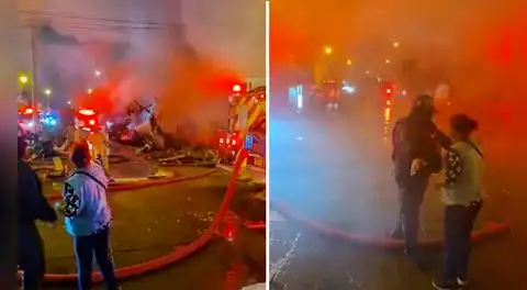 Fuerte incendio afecta viviendas en Villa El Salvador: al menos 8 unidades de bomberos atienden la emergencia