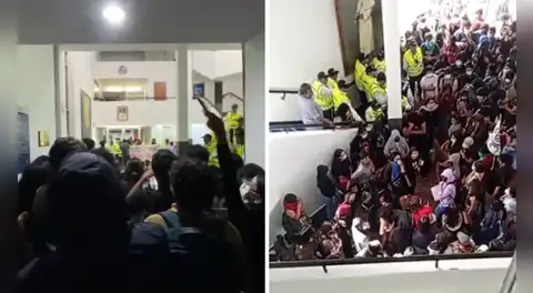 Estudiantes de la PUCP continúan con protesta tras el anuncio de nueva escala de pensiones
