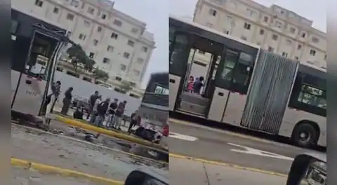 Múltiple choque del Metropolitano deja varios heridos: accidente ocurrió a la altura de la estación Angamos en Miraflores