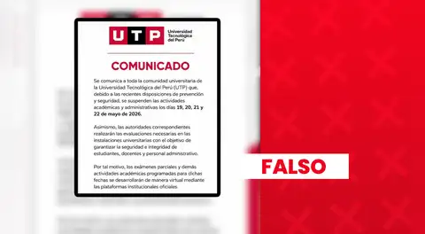 Es falso que la UTP Ica haya decidido suspender sus actividades por cuatro días tras sismo de 6,1 que remeció Ia ciudad