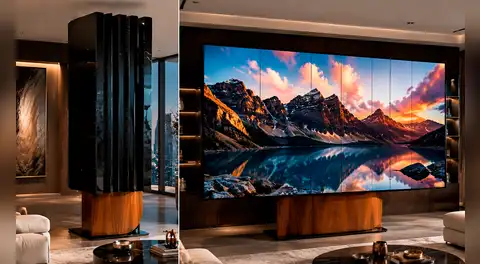 China presenta un moderno televisor de 135 pulgadas que se dobla en 5 partes para facilitar su transporte e instalación en casa