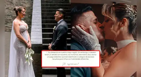 Revelan el noble pedido de Christian Domínguez y Karla Tarazona por su boda: ayudar a colegio de niños con habilidades diferentes