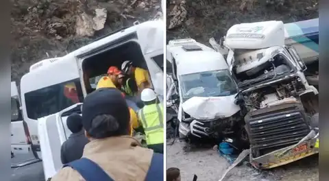Múltiple choque en Huarochirí deja varios heridos y bloquea el tránsito en la Carretera Central