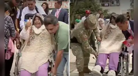 Con tanque de oxígeno y asistencia médica, señora acudió a votar en Carabayllo pese a su delicado estado de salud: "Estoy feliz"