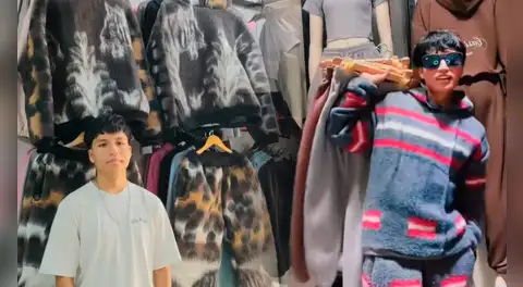 Creó casacas con sus frazadas tigre para promocionar su negocio en TikTok y terminó siendo viral: "A mucha gente le gustó"